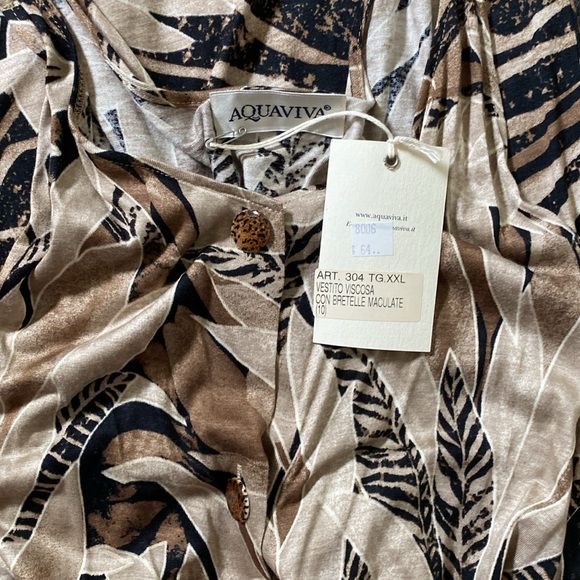 Italian Designer Beautiful Print Button Down Maxi Dress New With Tags - Picture 12 of 14